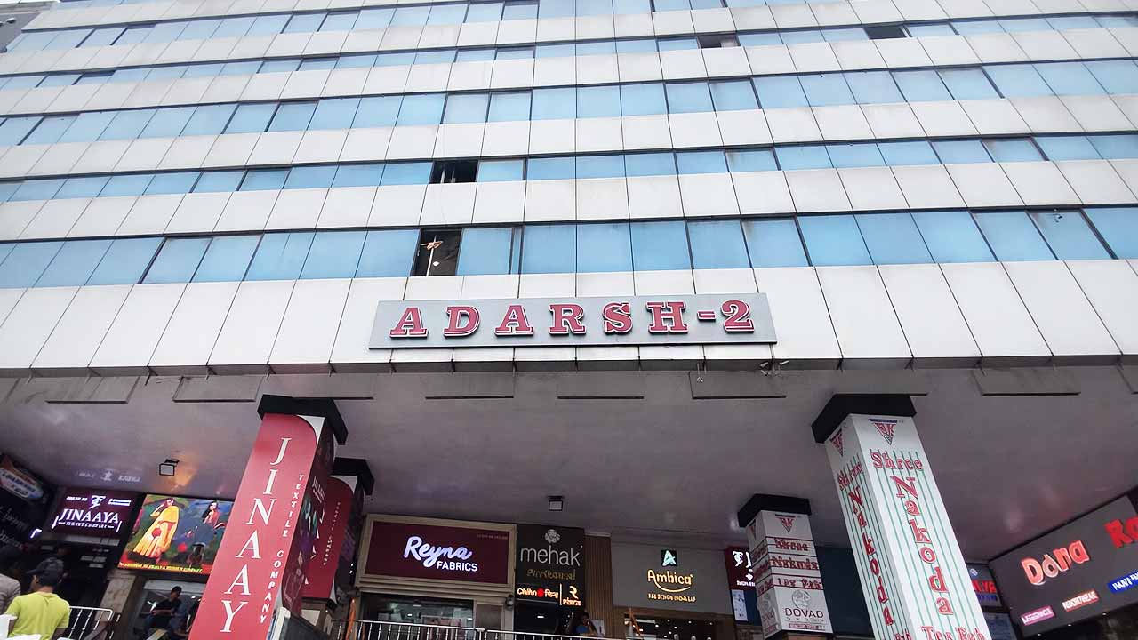 Adarsh Textile Market 2 main entrance on Ring Road, Surat wholesale textile market