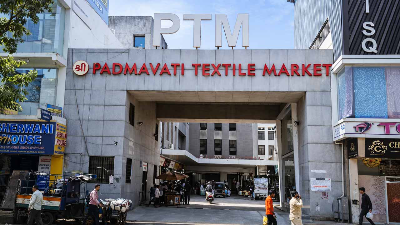Padmavati Textile Market PTM main entrance near Sahara Darwaja, Surat
