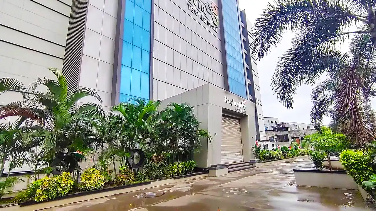 Raghuveer Textile Mall entry gate in Surat