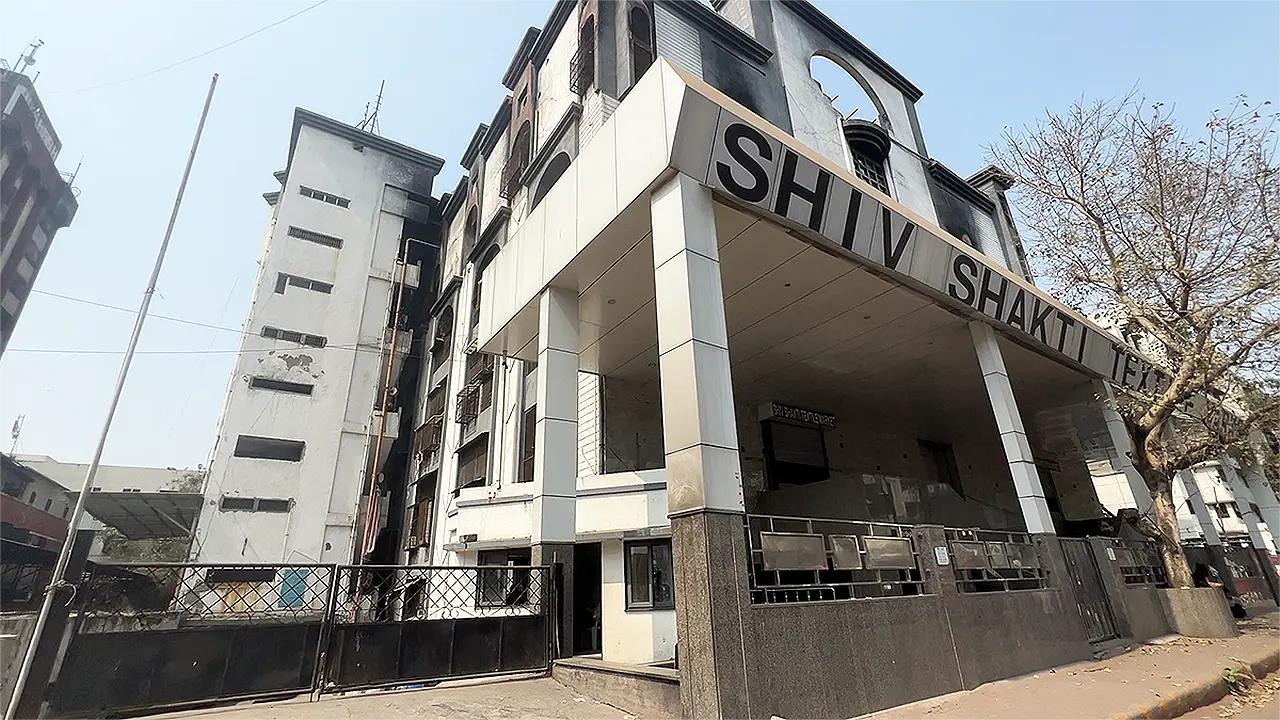 Main entrance of Shiv Shakti Textile Market on Ring Road, Surat, Gujarat.